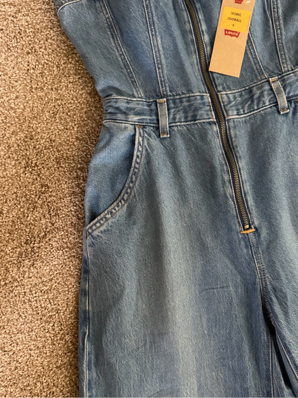Levi's Light Blue Wide-Leg Denim Jumpsuit - Picture 8 of 12
